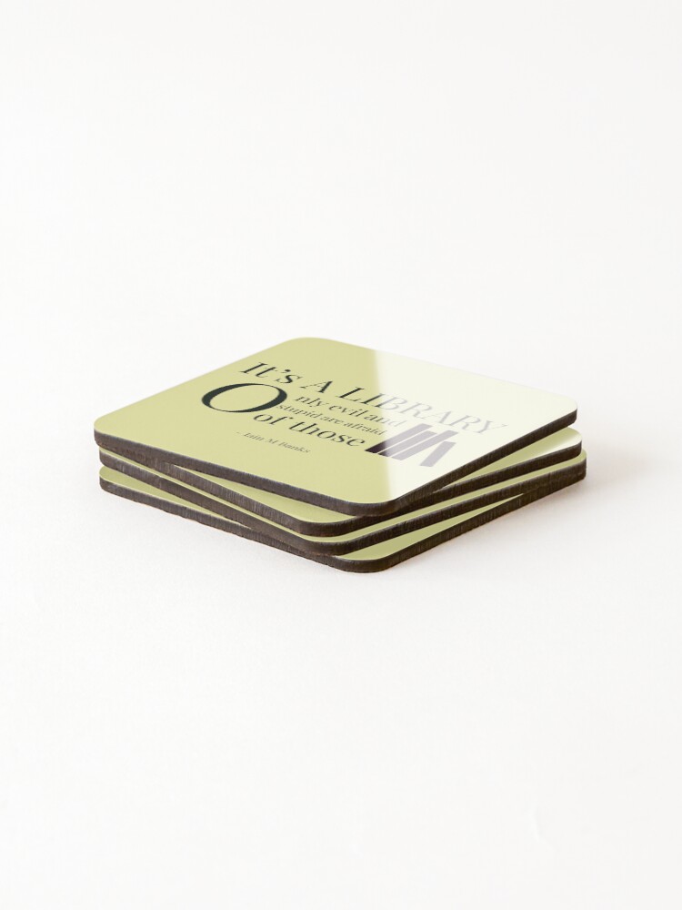 Thumbnail 4 of 5, Coasters (Set of 4), Library Collection: Iain M Bank quote designed and sold by RBuilds-design.