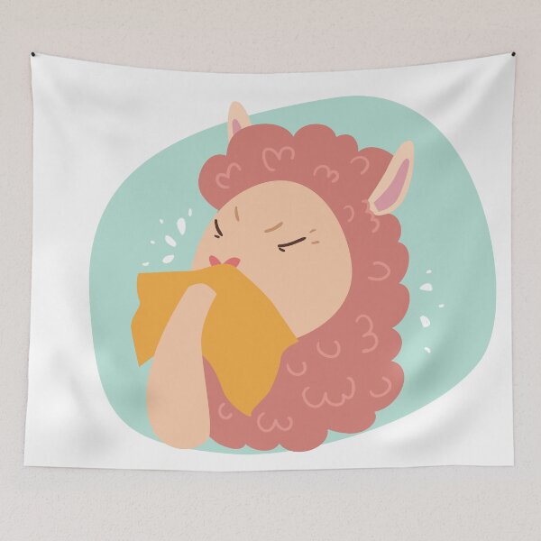 Item preview, Cute Sneezing Llama Stay safe designed and sold by TheImperfecto.
