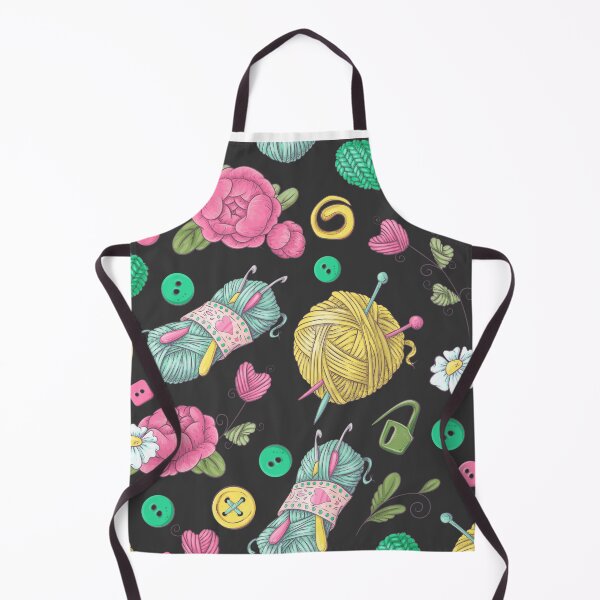 Item preview, Seamless pattern handmade knitted flowers and elements and accessories for crocheting and knitting designed and sold by TAMBUGH.