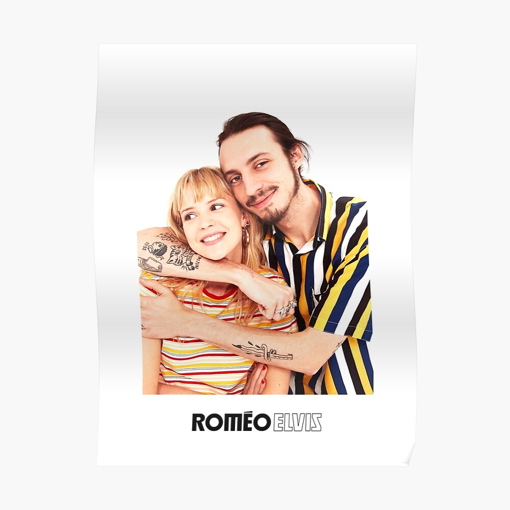 Romeo Elvis - Portrait singer and his sister Angela stripe shirt.