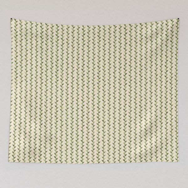 Item preview, Cream and Green Leaf Pattern designed and sold by Calislahn.