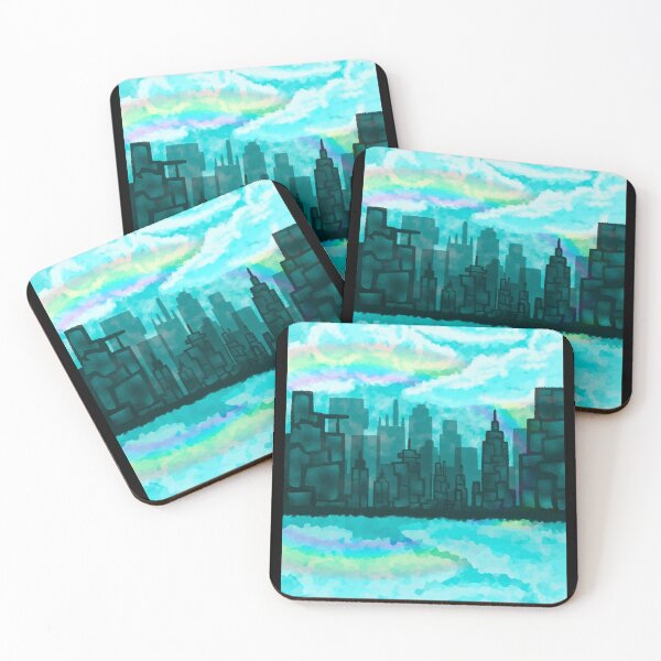 Item preview, Rainbow Building Skyline illustration  designed and sold by crizzysketch.