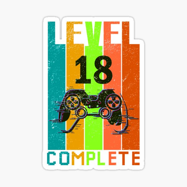 Item preview, Level 18 Complete Birthday 18 Years Old for Gamer 18 designed and sold by Trenddesigns24.