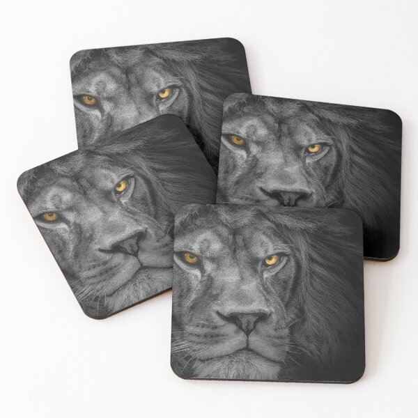 Item preview, Lion , Portrait Wildlife animal , Black White	 designed and sold by MarketVisionAV.