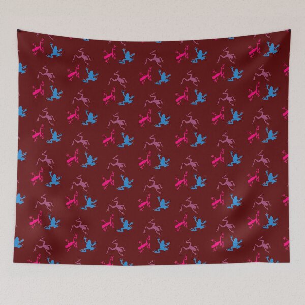Item preview, Cute colorful Frog Pattern Pink Purple Blue designed and sold by LeftFieldFunny.