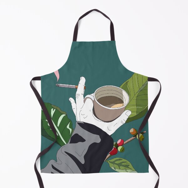 Aperçu de l'œuvre Détendez-vous avec un café et une cigarette à la main - vert créée et vendue par SCHAOS.