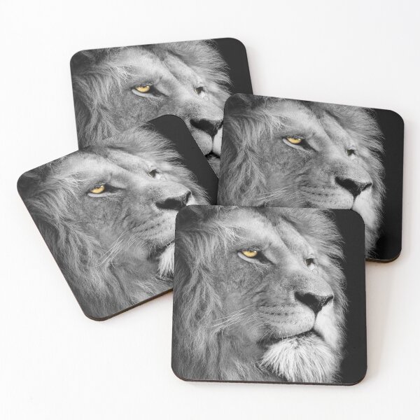 Item preview, Lion , Portrait Wildlife animal , Black White	 designed and sold by MarketVisionAV.