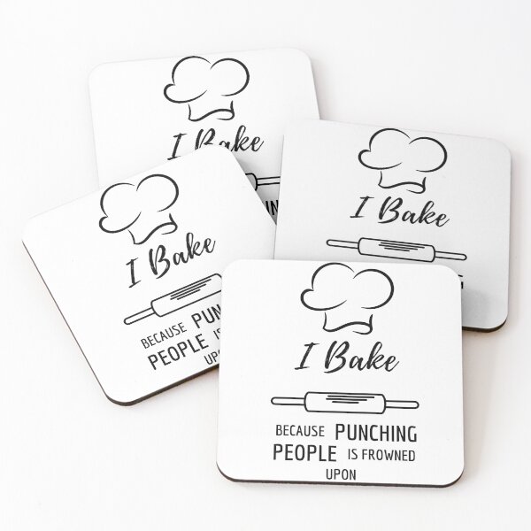 Item preview, I bake because punching people is frowned upon funny t-shirt for baking lovers. designed and sold by King of Colored Stickers.