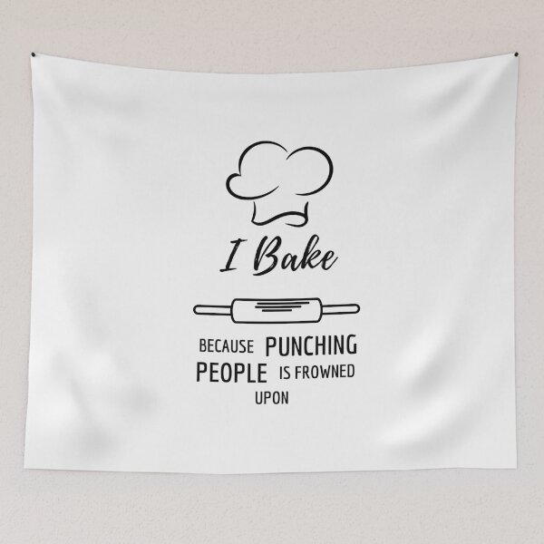 Item preview, I bake because punching people is frowned upon funny t-shirt for baking lovers. designed and sold by King of Colored Stickers.