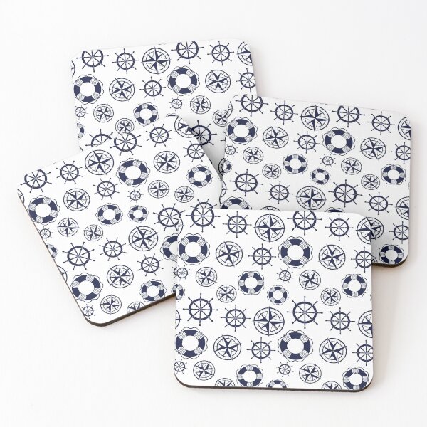 Item preview, Nautical Navy Blue and White Pattern designed and sold by Groovysheck.