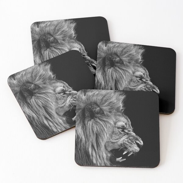 Item preview, Lion , Portrait Wildlife animal , Black White	 designed and sold by MarketVisionAV.