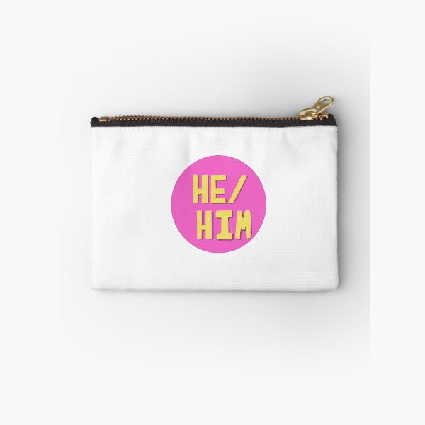 Item preview, Colourful He/Him Pronoun Sticker Pink designed and sold by cwllmsart.