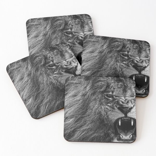 Item preview, Lion , Portrait Wildlife animal , Black White	 designed and sold by MarketVisionAV.