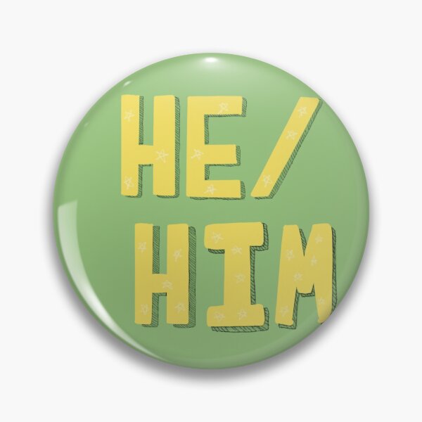 Item preview, Green He/Him Pronoun Sticker Identifier. designed and sold by cwllmsart.