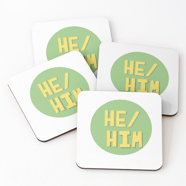 Item preview, Green He/Him Pronoun Sticker Identifier. designed and sold by cwllmsart.