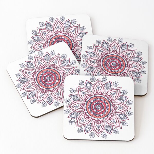 Item preview, Decorative pink and blue round pattern frame designed and sold by deeplaxman.