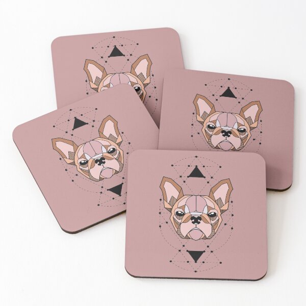 Item preview, French Bulldog Geometric - Pink designed and sold by FrenchiJunction.