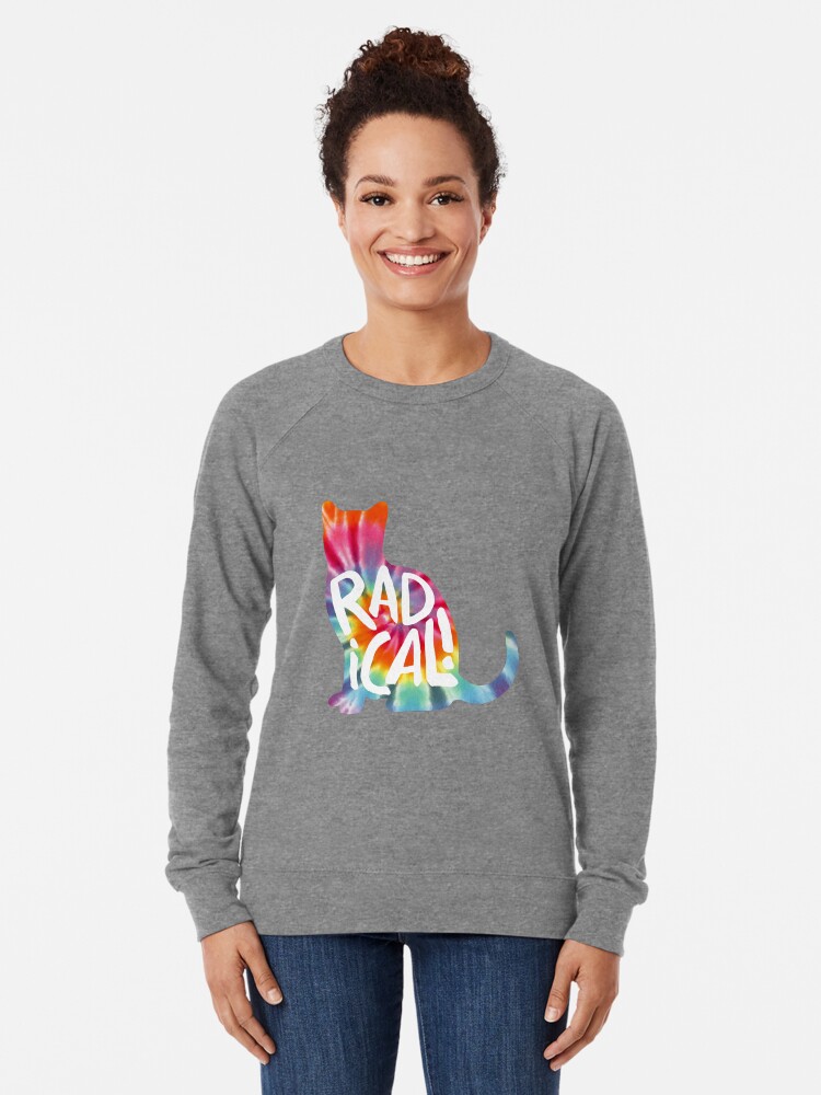 Radical Cat Tie Dye Lightweight Sweatshirt By Shebandit Redbubble