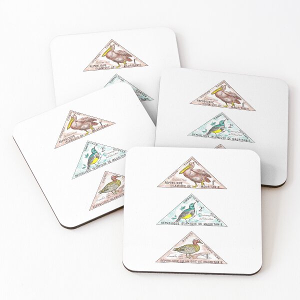 Item preview, Vintage 1963 Mauritania birds postage stamps designed and sold by NVDesigns.