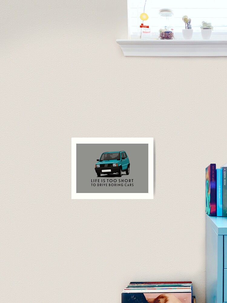Life is too short to drive boring cars - Panda in turquoise Art Print for  Sale by knappidesign