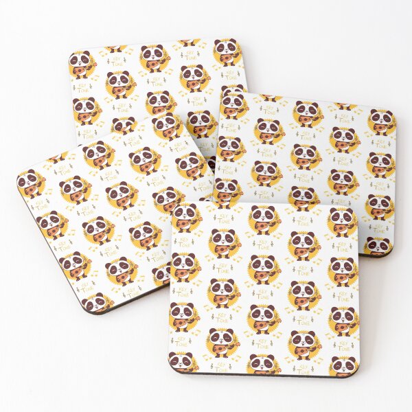 Item preview, Panda Happily Having Fun and Strumming Light Brown Guitar [Keytone] designed and sold by Wildlife Apparels Inc..