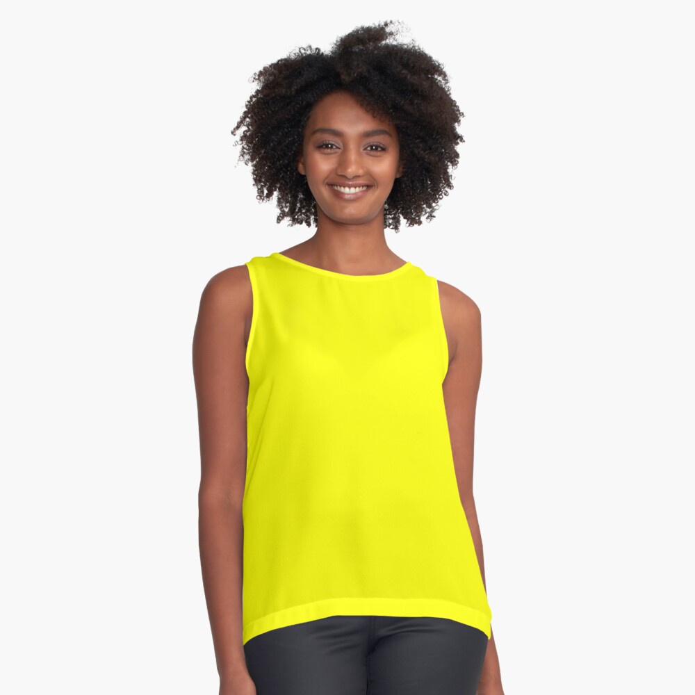 bright yellow sleeveless top