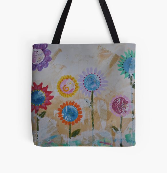 Blumen Allover-Print Tote Bag