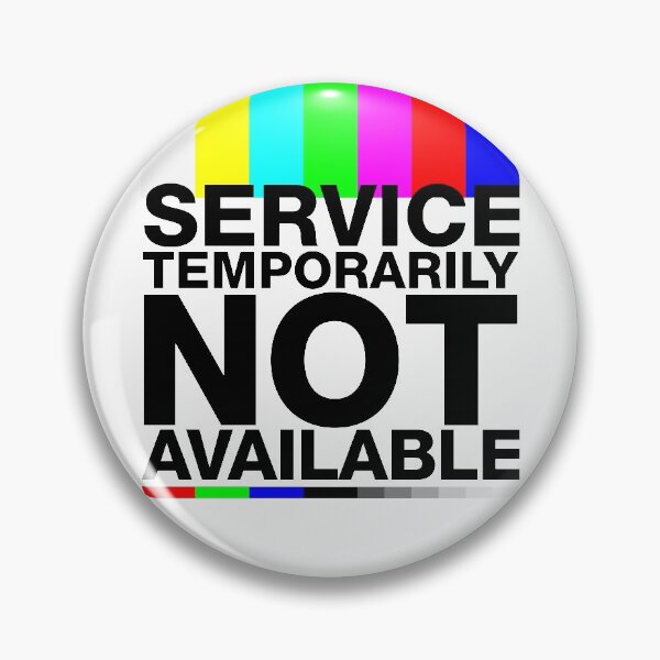 Item preview, "Service temporarily not available" error message, no signal, test screen designed and sold by TrueType.