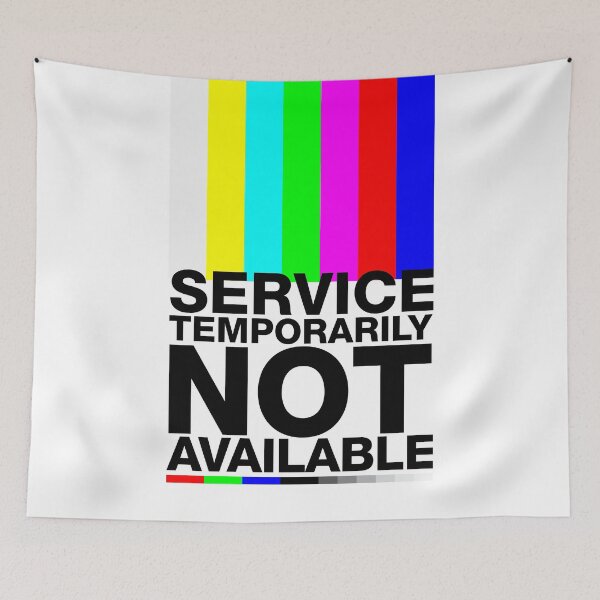 Item preview, "Service temporarily not available" error message, no signal, test screen designed and sold by TrueType.