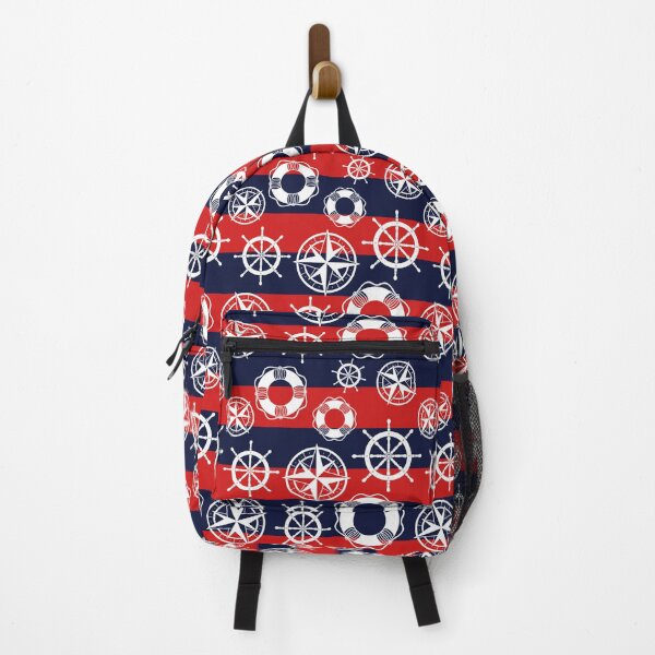 Item preview, Nautical Marine Pattern Blue and Red designed and sold by Groovysheck.