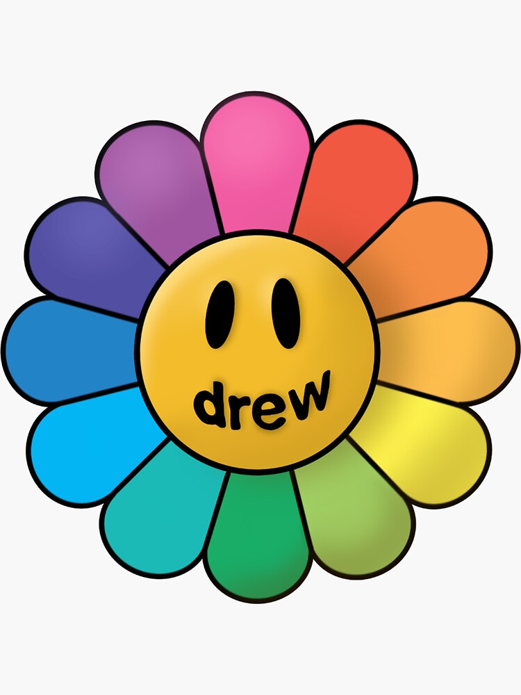 Rainbow Flower Smiley Sticker