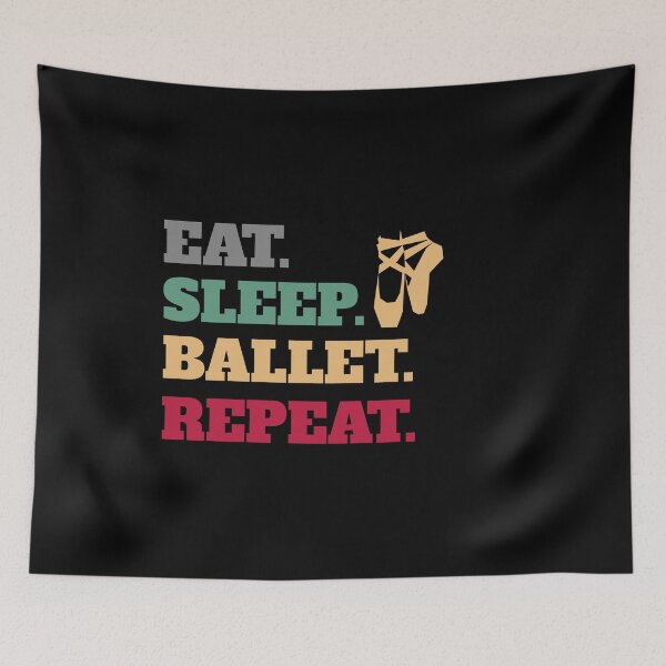 Item preview, Eat Sleep Ballet Repeat Retro Vintage Ballerina Dancer designed and sold by Salvadax.