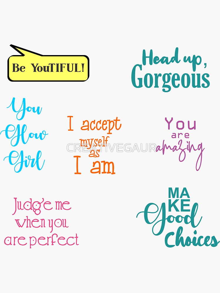 Best Motivational affirmation stickers pack Sticker for Sale by  CREATIVEGAUR