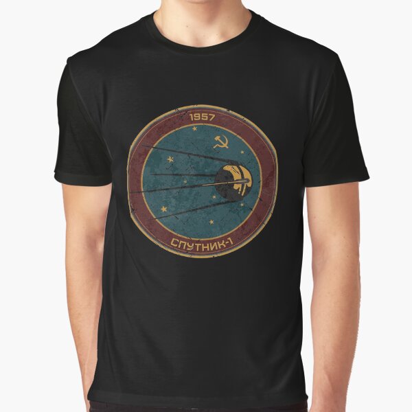 Vista previa del artículo con la obra «Спутник-1 - Emblema vintage», diseñado y vendido por arthook.