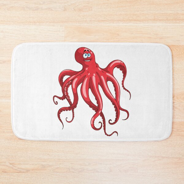 Item preview, Afraid red octopus designed and sold by treasure-crafts.
