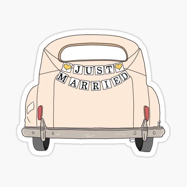 Item preview, Just Married Buggie Sticker designed and sold by tati-jpg.