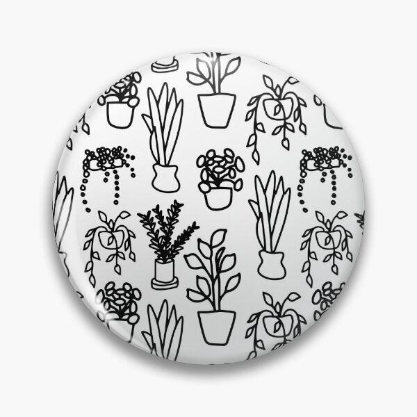 Item preview, Common Houseplant Doodle Black and White Repeating Pattern designed and sold by Rachel McNeil.
