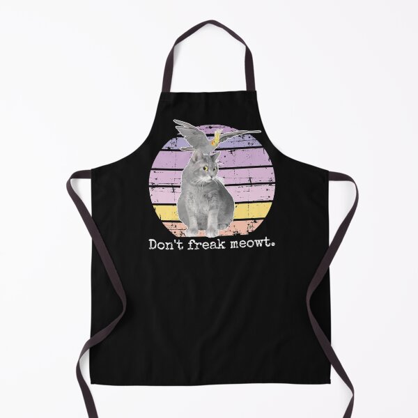 Item preview, Don't freak meowt. Funny cat and bird pun  designed and sold by auntfluffy.
