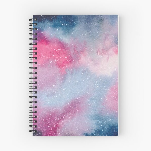 Item preview, Pink and blue watercolour galaxy designed and sold by floweringwords.