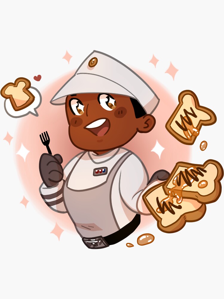 "French Toast Man" Sticker by cynderiaOpus Redbubble