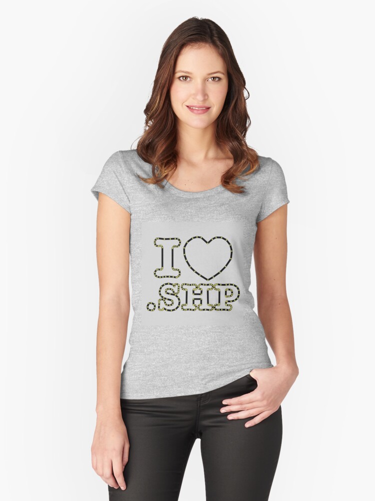 Thumbnail 1 of 3, Fitted Scoop T-Shirt, I <3 .SHP with vertices NFT designed and sold by Atanas Entchev.