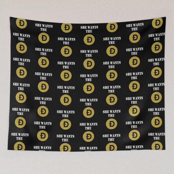Item preview, She wants the D Funny Dogecoin meme Doge HODL To the Moon designed and sold by ZimbomDesigner.