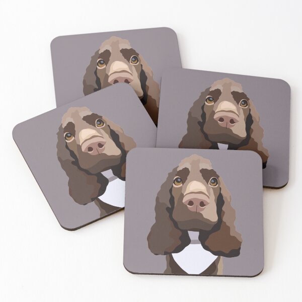 Item preview, Chocolate Cocker Spaniel Dog Portrait Digital Illustration designed and sold by sherylwylie.