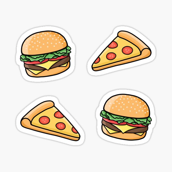 Fast Food Burger Stickers and Decal Sheets