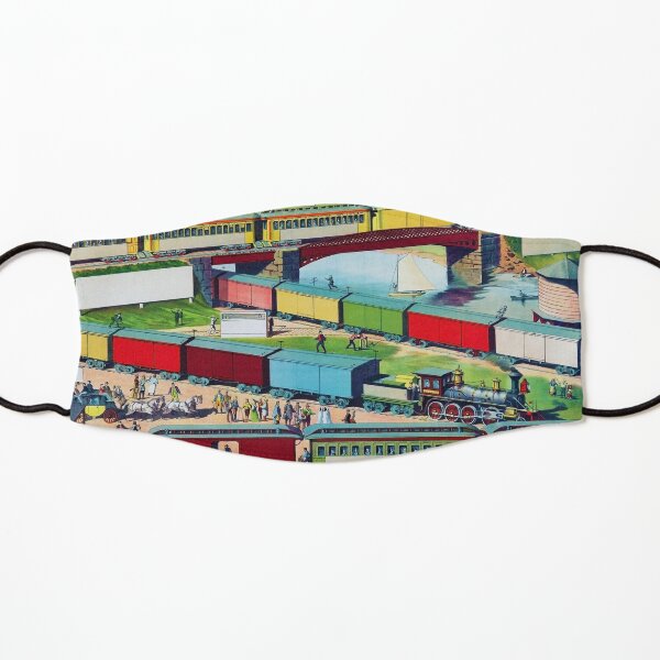 Zig Zag Passenger and Freight Train Kids Mask