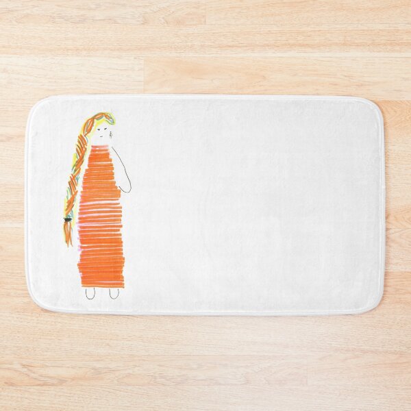 Item preview, Girl Doll Redhead Orange Dress Hand Drawn White Background designed and sold by H3designs.