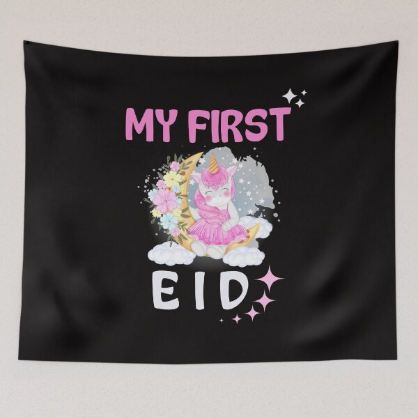 Item preview, My first eid unicorn Moon Arabic Calligraphy Ramadan Karim designed and sold by Live  Today.