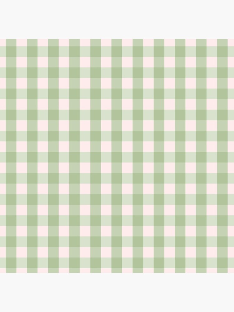 "Gingham Green Cottagecore Pattern " Clock for Sale by modoki Redbubble