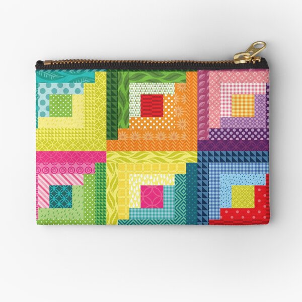 Item preview, Log Cabin Pattern Patchwork Quilt Design designed and sold by LucieLemonade.