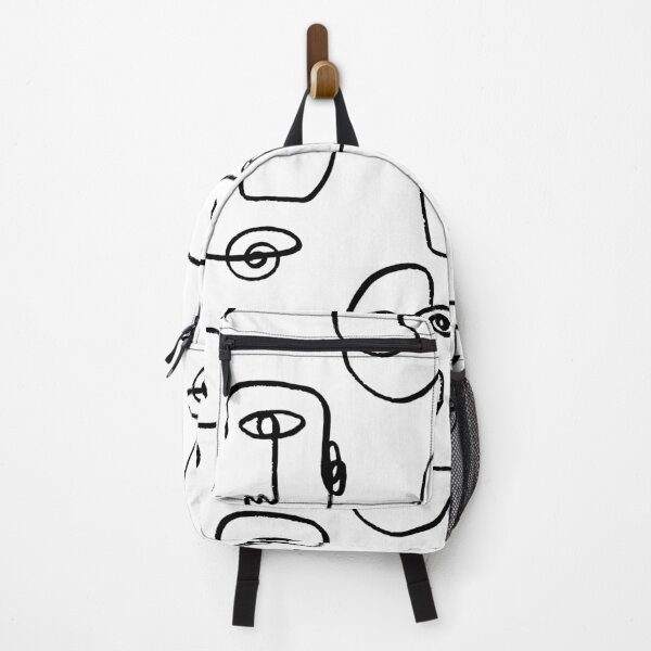 Item preview, One line abstract faces pattern designed and sold by Foxeye Daisy.